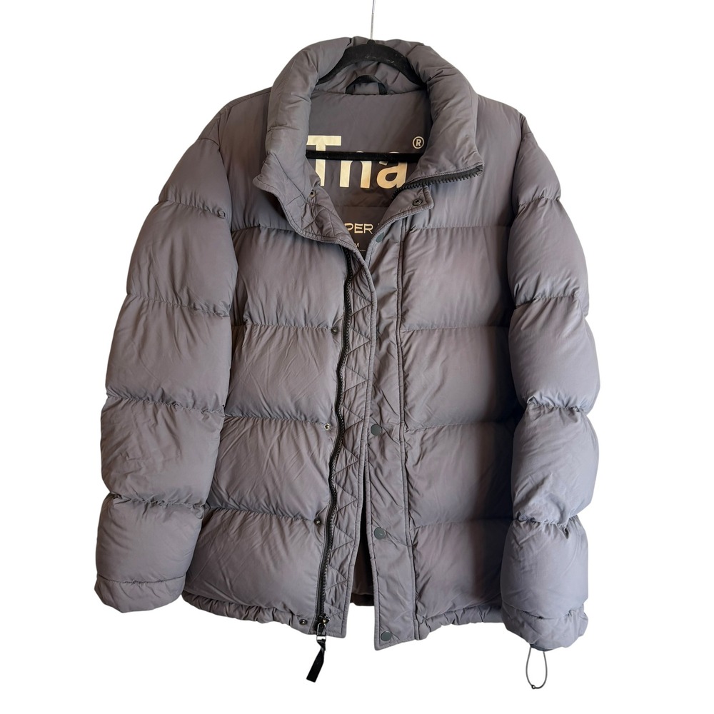 Aritzia Tna The Super Puff Goose Down Puffer Jacket Grey Matte 700+ Fill Power